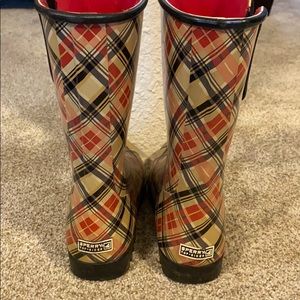 Sperry rubber rain boots size 8 red and black